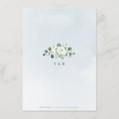 Eucalyptusbruine witte florale bruiloft informatiekaartje (Achterkant)
