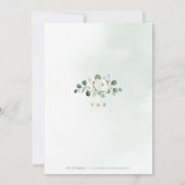 Eucalyptusbruine witte florale bruiloft kaart (Achterkant)