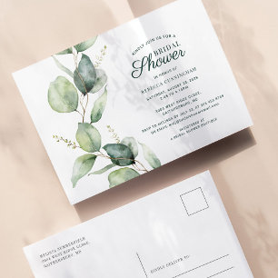 Eucalyptusgroen Blad Bruiloft Uitnodiging Briefkaart