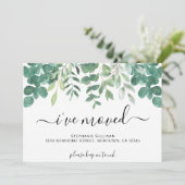 Eucalyptusgroen Ik ben verhuisd Aankondiging (Staand voorkant)