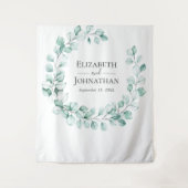 Eucalyptusgroen Krans Waterverf Wandkleed (Voorkant)