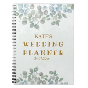 Eucalyptussage-groene trouwplanner notitieboek