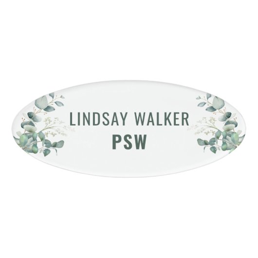 Eucalyptusstijl Naambadge (Voorkant)