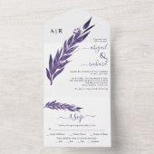 Eucalyptustak donkerrode paarse kleur winterbruilo all in one uitnodiging (Binnen)