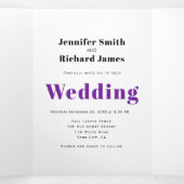 Eucalyptusvertakking voor paarse herfstbruiloft drieluik uitnodiging (Binnenkant midden)