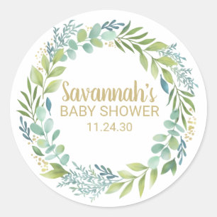 Eucalyptys groen Baby shower Sticker