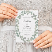 Eucalyputus Rustique Dusty Faire-part de mariage b