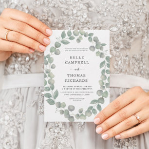 Eucalyputus Rustique Dusty Faire-part de mariage b