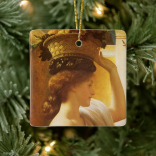 Eucharis - Meisje met een mand fruit van Leighton Keramisch Ornament