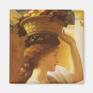 Eucharis - Meisje Met een Mand Fruit van Leighton Magneet