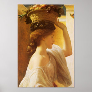 Eucharis - meisje met een mand fruit van Leighton Poster