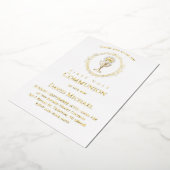 Eucharist First Holy Communion Folie Uitnodiging (Gedraaid)