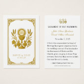 Eucharistie et trois cœurs souvenir de mariage cat (Devant & derrière)