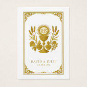 Eucharistie et trois cœurs souvenir de mariage cat (Devant)