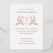 Eucharistisch First Community White Folie Uitnodiging (Voorkant)