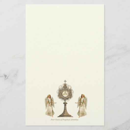 Eucharistisch monstrans met Chalice en Angels Briefpapier (Voorkant)