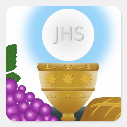 eucharistisch vierkante sticker (Voorkant)