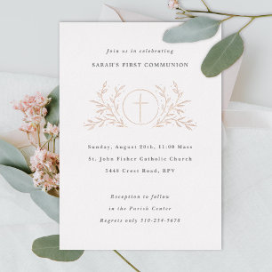Eucharistische Eerste Communie Folie Uitnodiging