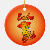 Euchre Chick #5 Keramisch Ornament (Achterkant)