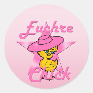 Euchre Chick #8 Ronde Sticker