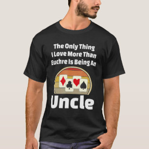 Euchre Oom Kaartspel Speler Winnaar Kampioen Retro T-shirt