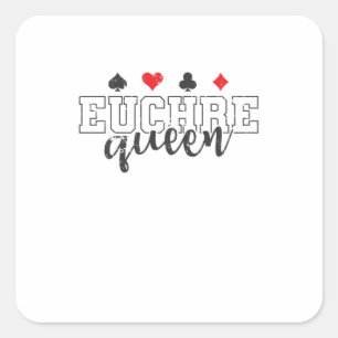 Euchre Queen Kartenspiel Spielkarten Vierkante Sticker