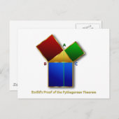 Euclid's bewijs van de Pythagoreaanse Theorem. Briefkaart (Voorkant / Achterkant)