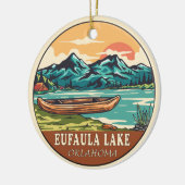 Eufaula Lake Oklahoma Boating Vist Emblem Keramisch Ornament (Links)