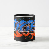Eugen prénom Graffiti blue Tasse orange (Centre)