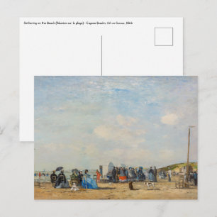Eugene Boudin - Bijeenkomst op het strand Briefkaart