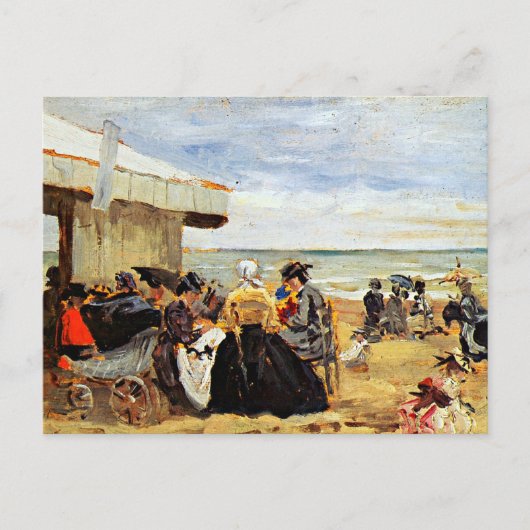 Eugene Boudin: Een strandtafereel Briefkaart (Voorkant)
