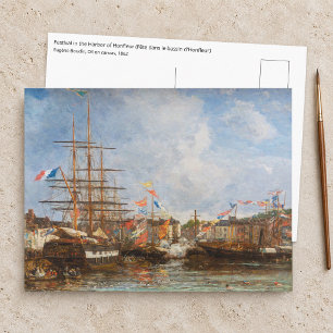 Eugene Boudin - Feest in de haven van Honfleur Briefkaart