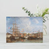 Eugene Boudin - Festival in de haven van Honfleur Bedankkaart (Staand voorkant)