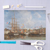 Eugene Boudin - Festival in de haven van Honfleur Tissuepapier (Craft)