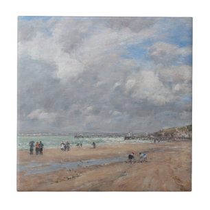 Eugene Boudin - Het strand van Deauville Tegeltje