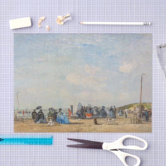 Eugene Boudin - Verzamelen op het strand Tissuepapier (Craft)