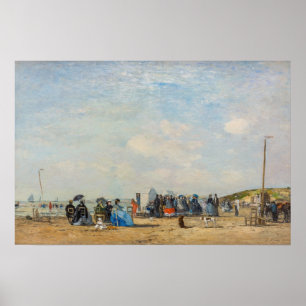 Eugene Boudin - Verzameling op het Strand Poster