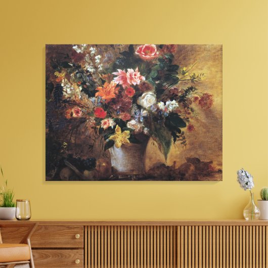 Eugene Delacroix Bouquet van Bloemen Canvas Afdruk (Insitu (Woonkamer))