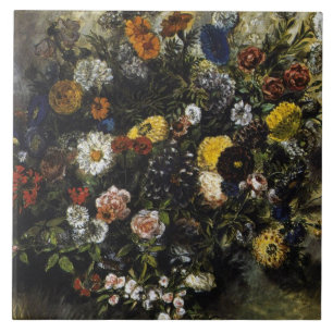 Eugene Delacroix  Bouquet van Bloemen Tegeltje