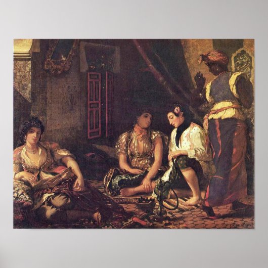 Eugene Delacroix - De vrouwen van Algiers Poster (Voorkant)