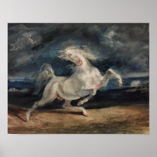 Eugene Delacroix - Horse Frighed by Lightning Poster