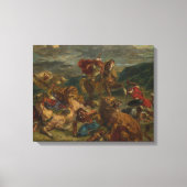 Eugene Delacroix - Lion Hunt Canvas Afdruk (Voorkant)
