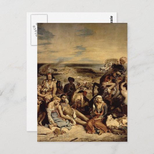Eugene Delacroix-Scenes uit het bloedbad van Chios Briefkaart (Voorkant / Achterkant)