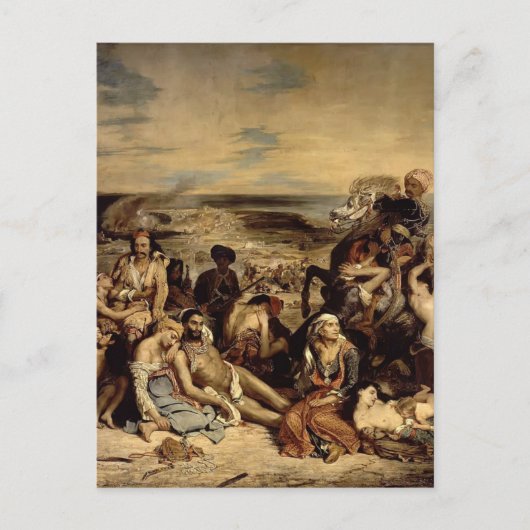 Eugene Delacroix-Scenes uit het bloedbad van Chios Briefkaart (Voorkant)