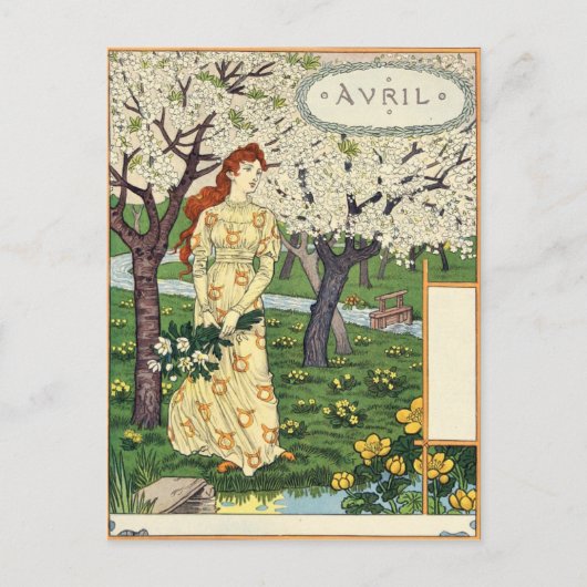 Eugène Grasset avril Briefkaart (Voorkant)