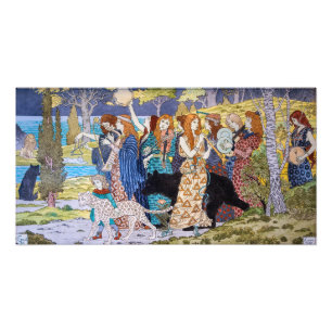 Eugene Grasset - Harmonie decoratief paneel Foto Afdruk
