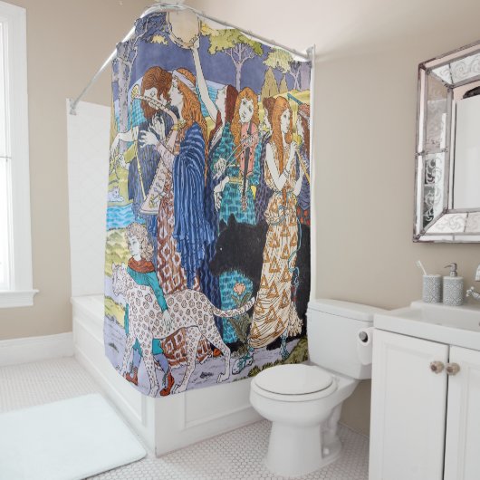 Eugene Grasset - Harmonieus decoratief paneel Douchegordijn (In situ)