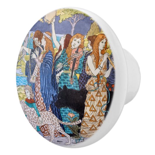 Eugene Grasset - Harmony Decorative Panel Keramische Knop (Rechts)