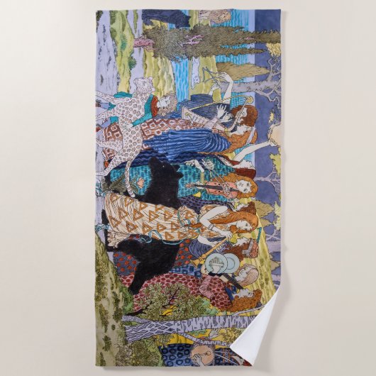 Eugene Grasset - Harmony Decorative Panel Strandlaken (Voorkant)