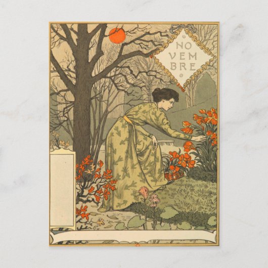 Eugène Grasset november Briefkaart (Voorkant)